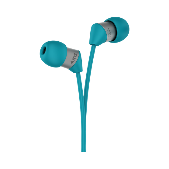 Y23U - Teal - The smallest in-ear headphones with universal remote and microphone - Detailshot 1