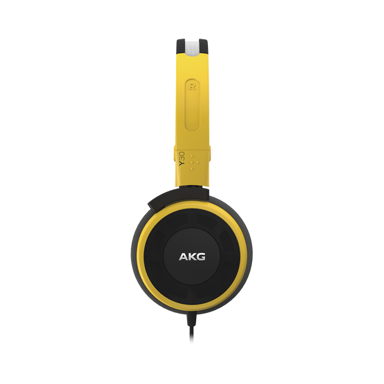 Y 30 - Yellow - Stylish, uncomplicated, foldable headphones with 1 button universal remote/mic - Detailshot 2
