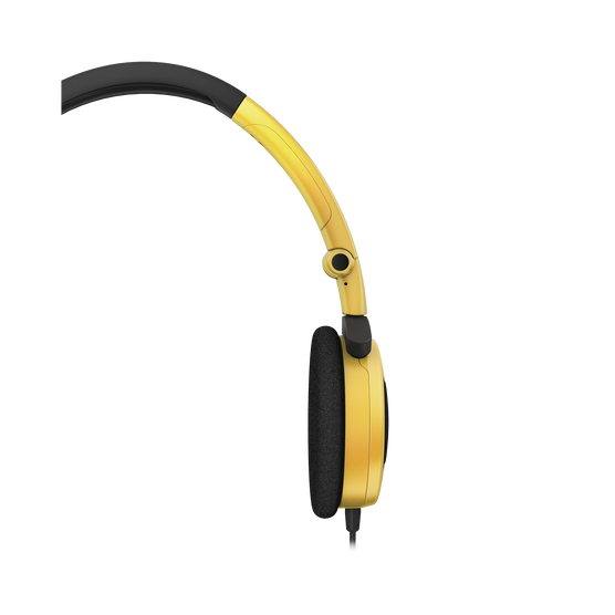 Y 30 - Yellow - Stylish, uncomplicated, foldable headphones with 1 button universal remote/mic - Detailshot 1