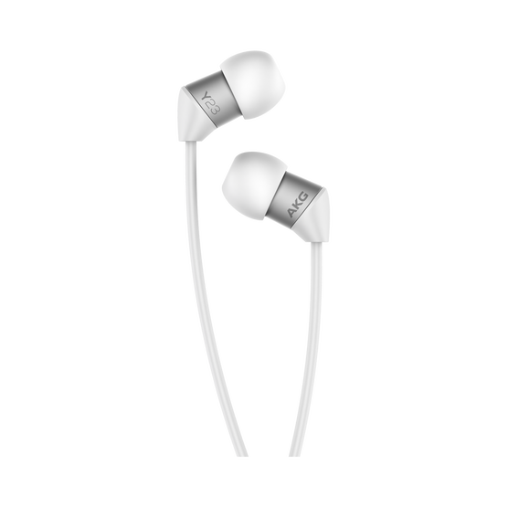 Y23U - White - The smallest in-ear headphones with universal remote and microphone - Hero